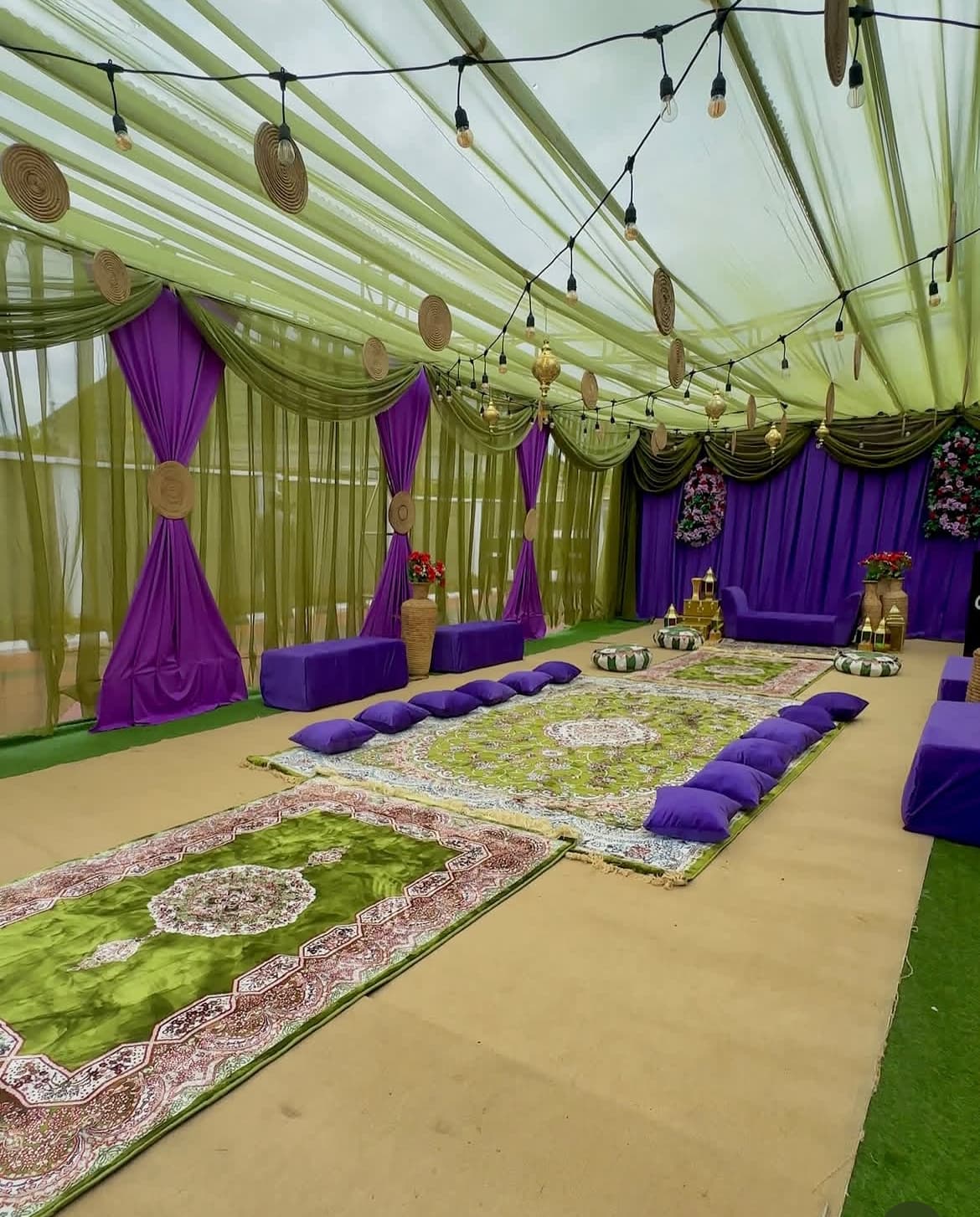 Henna night Lagos, intimate styled seating and lantern setup