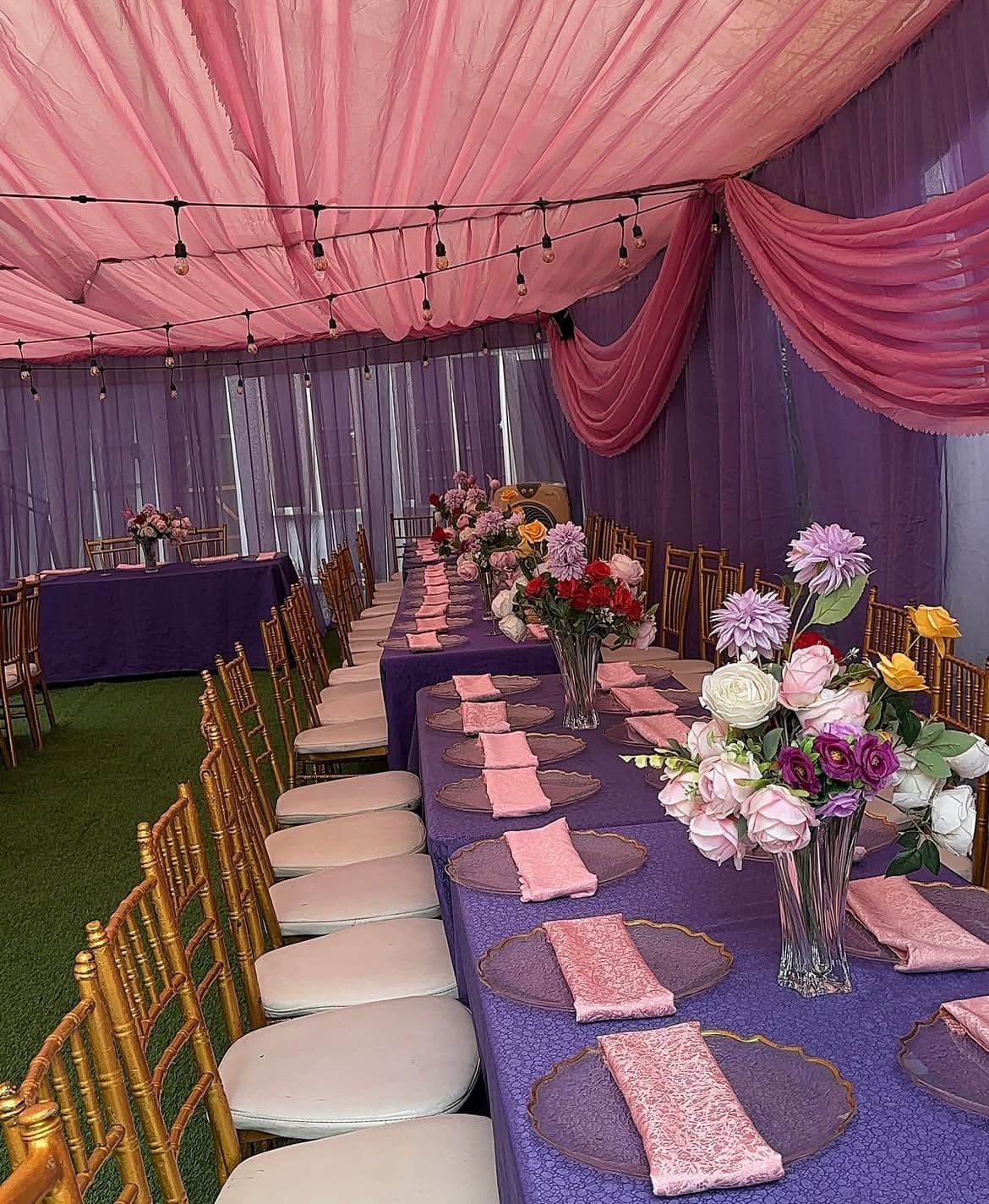 Naming ceremony Lagos, pastel balloon columns and welcome arch