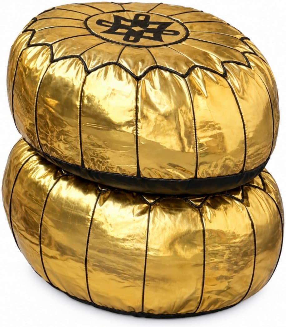 Gold Floor Puff available for event rental in Lagos from Decor Adorné