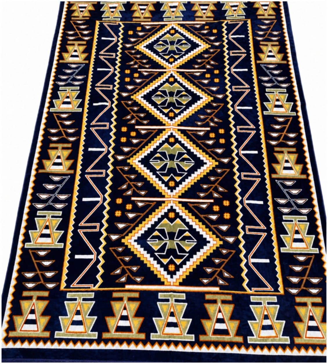Blue Patterned Persian Rug (6ft × 9ft) available for event rental in Lagos from Decor Adorné