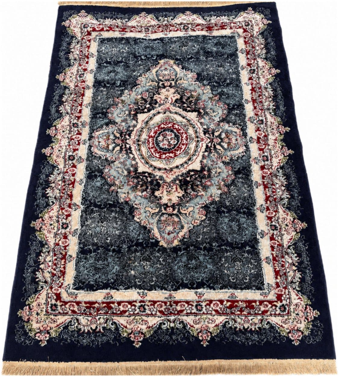 Blue Persian Rug (5ft × 7ft) available for event rental in Lagos from Decor Adorné