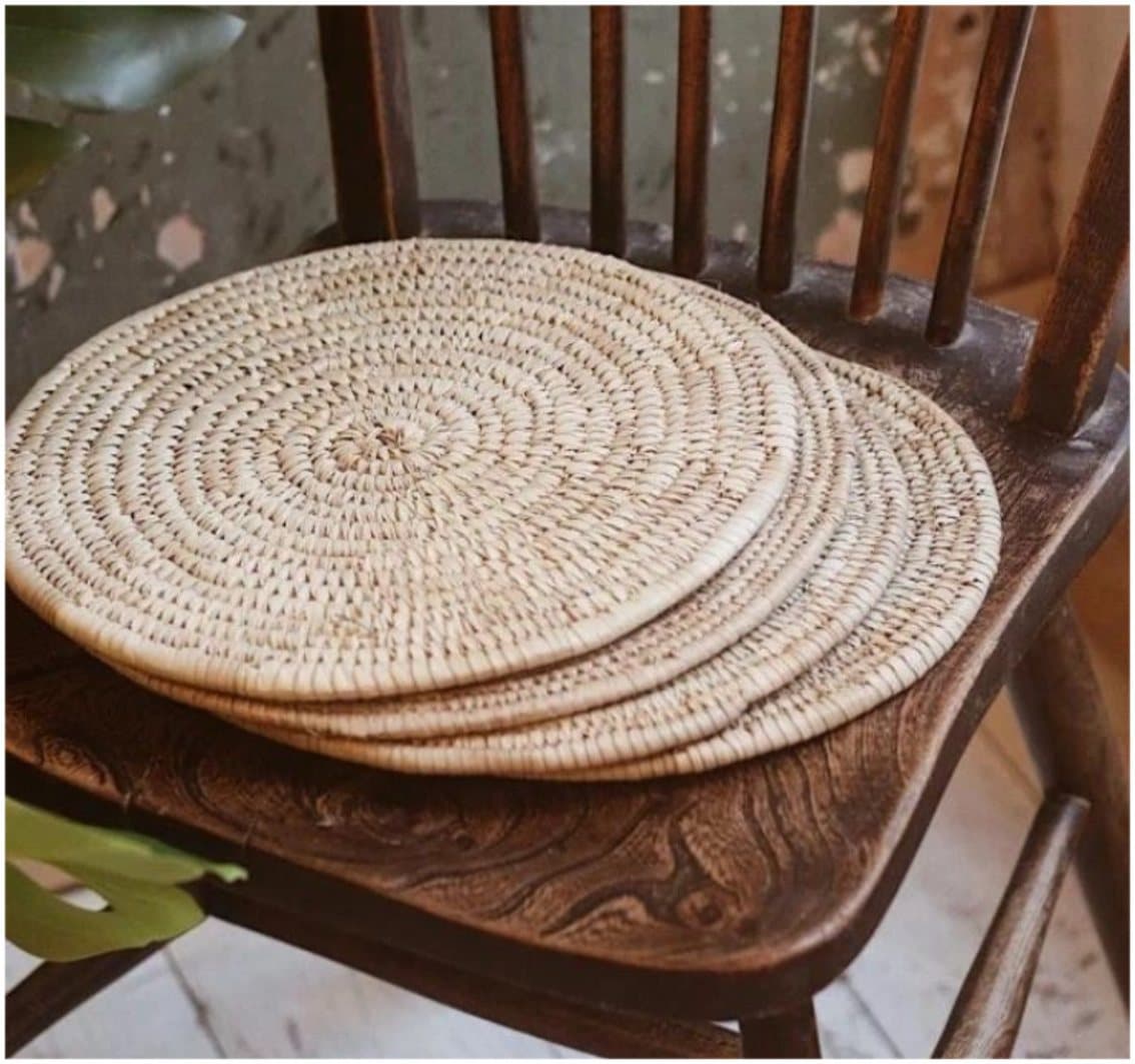 Raffia Table Mat (1.2ft) available for event rental in Lagos from Decor Adorné